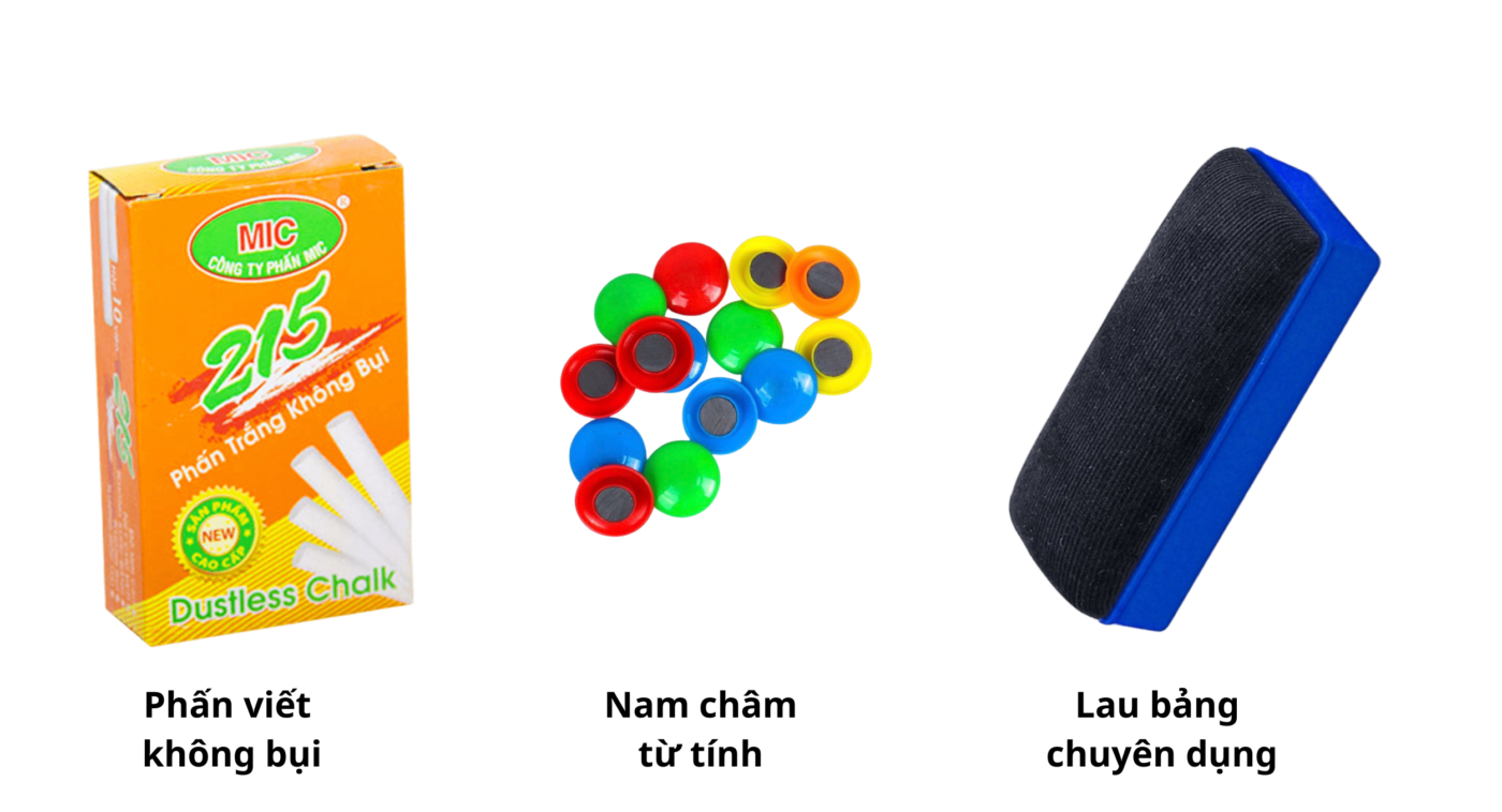 QUÀ TẶNG bảng từ xanh viết phấn có chân di động