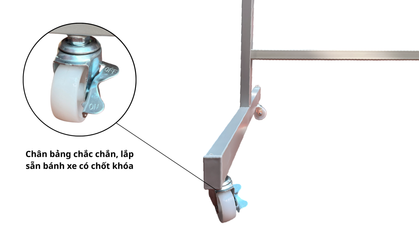bảng từ trắng có chân đẩy di động chân bảng chắc chắn